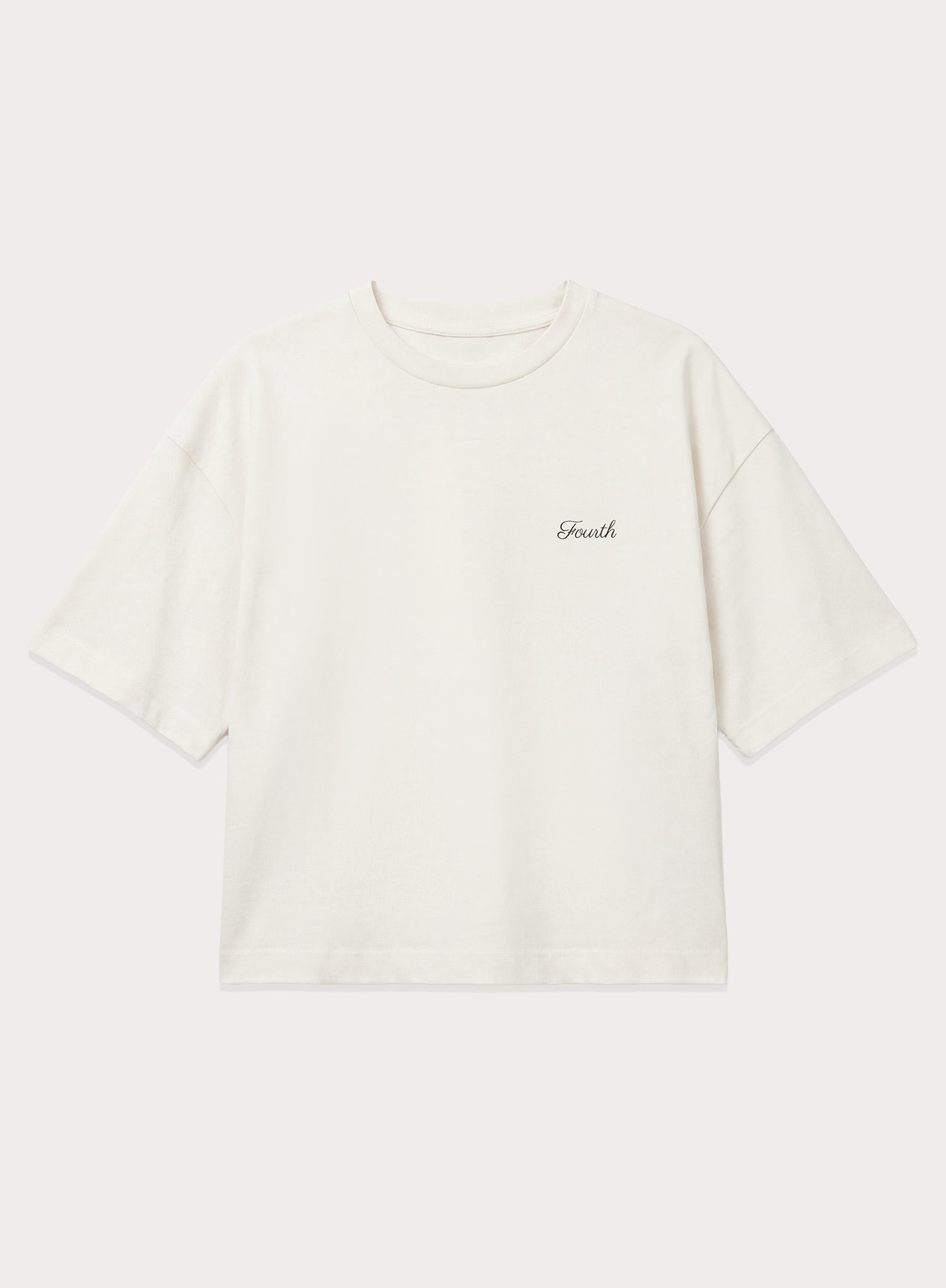 Cream Fourth Printed Cropped T-Shirt